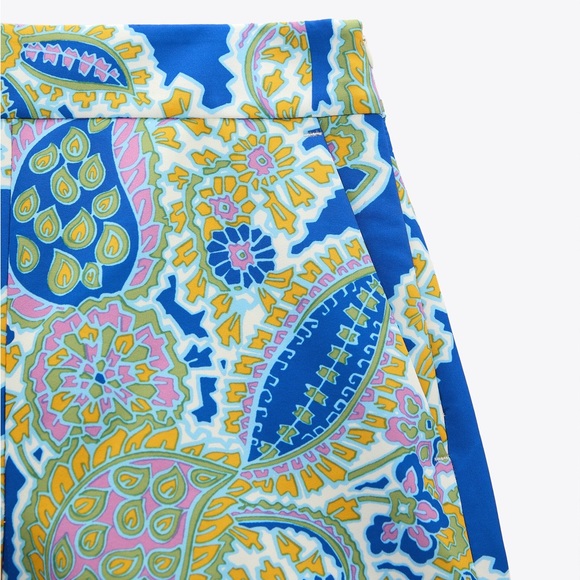Zara High Waist Print Paisley Shorts - Picture 5 of 9
